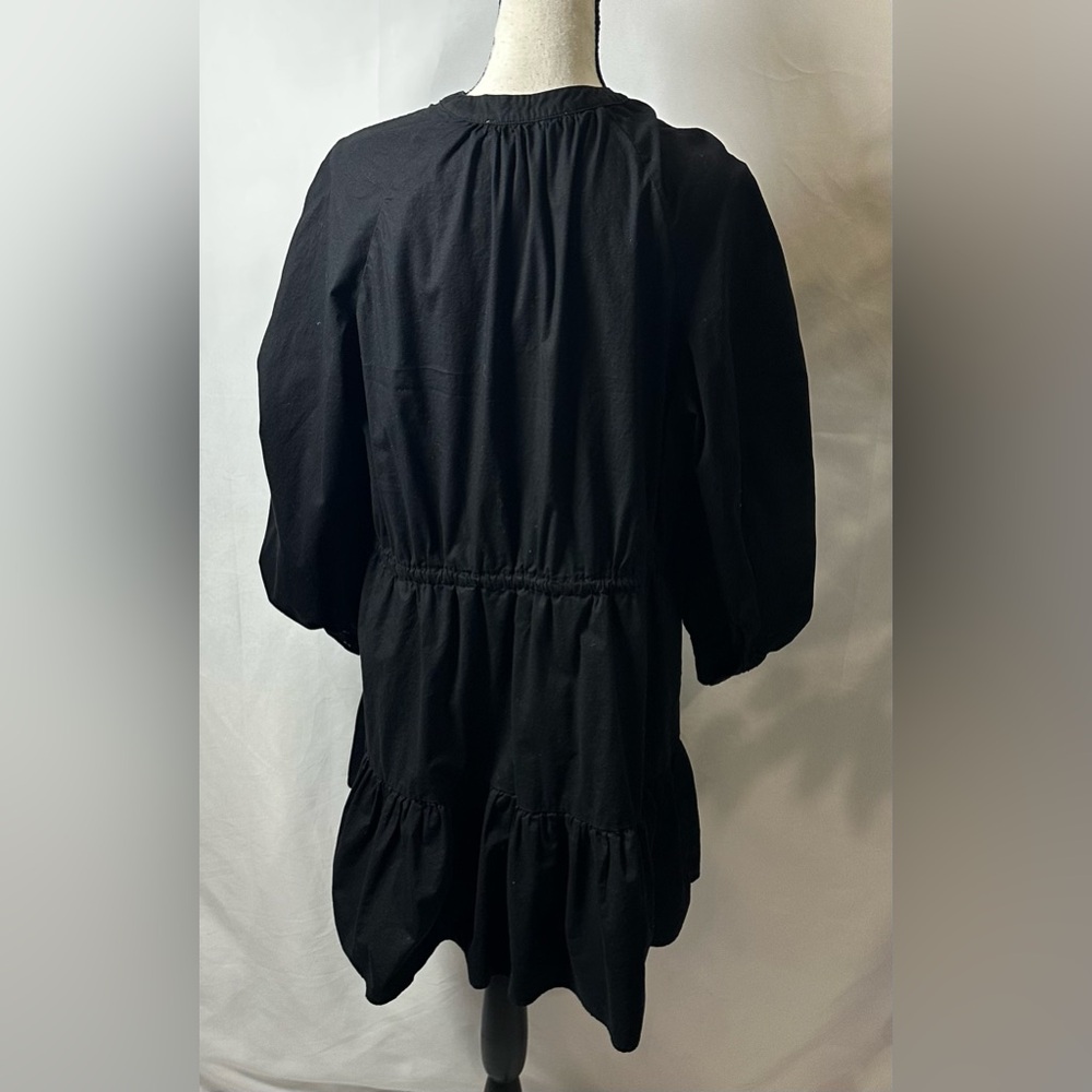 💜Astr Black Button-Front Drawstring Mini Dress - Picture 4 of 11